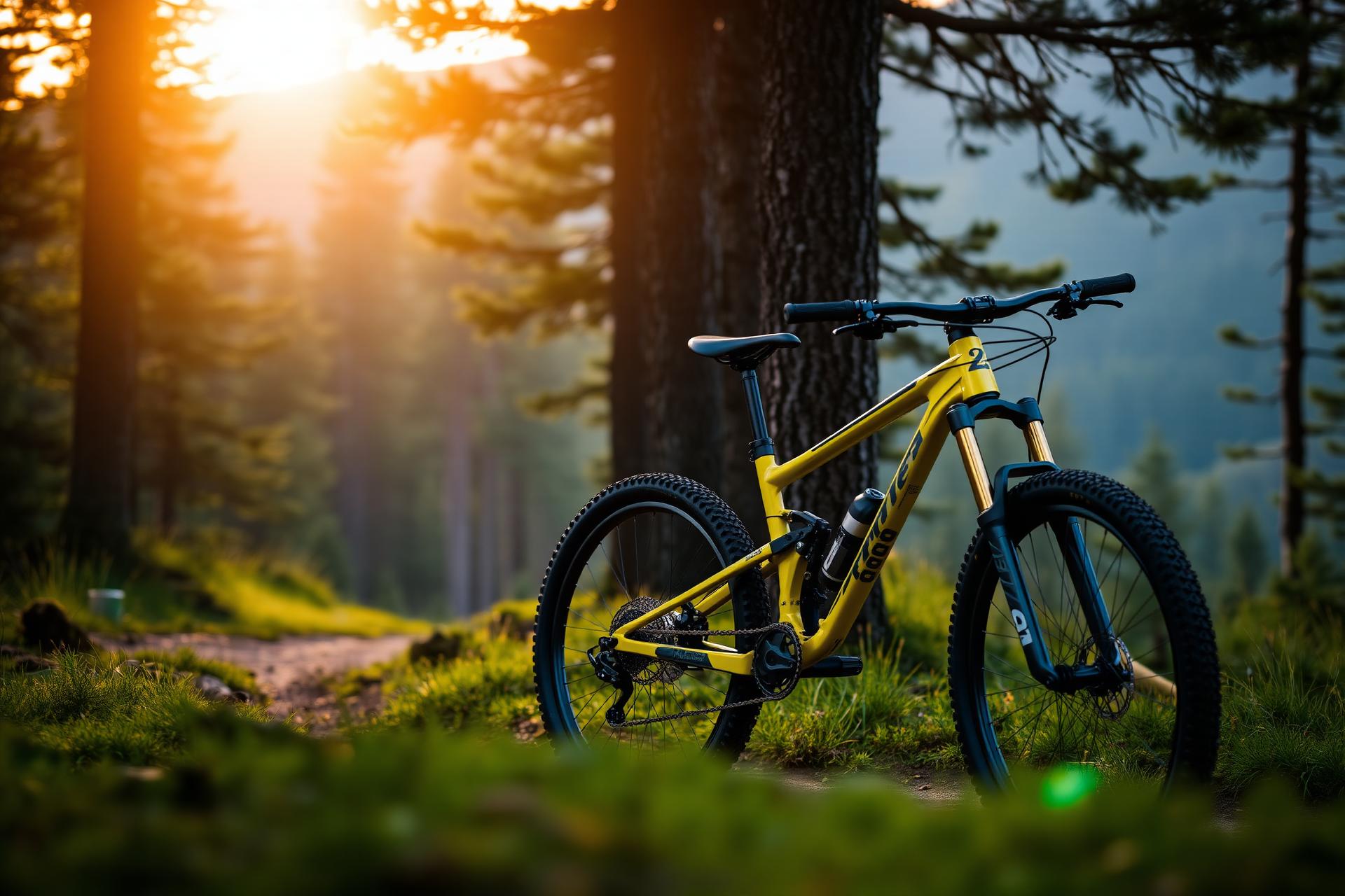 Rower MTB na leśnej trasie w Sudetach